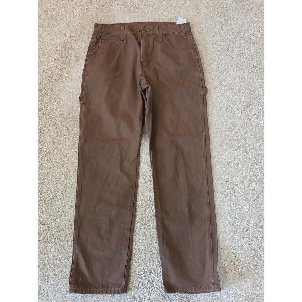 Dickies Carpenter Pants Mens 32x34 Brown Duck Canvas Workwear Utility EXCELLENT